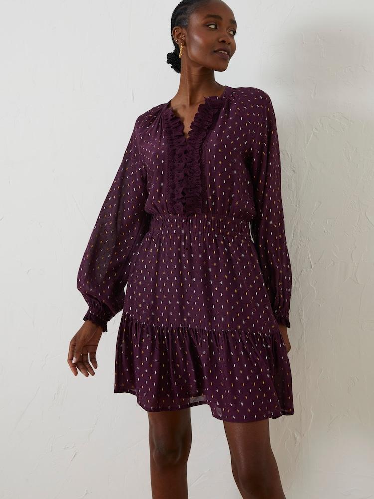 Fat Face Purple Belle Metallic Dress