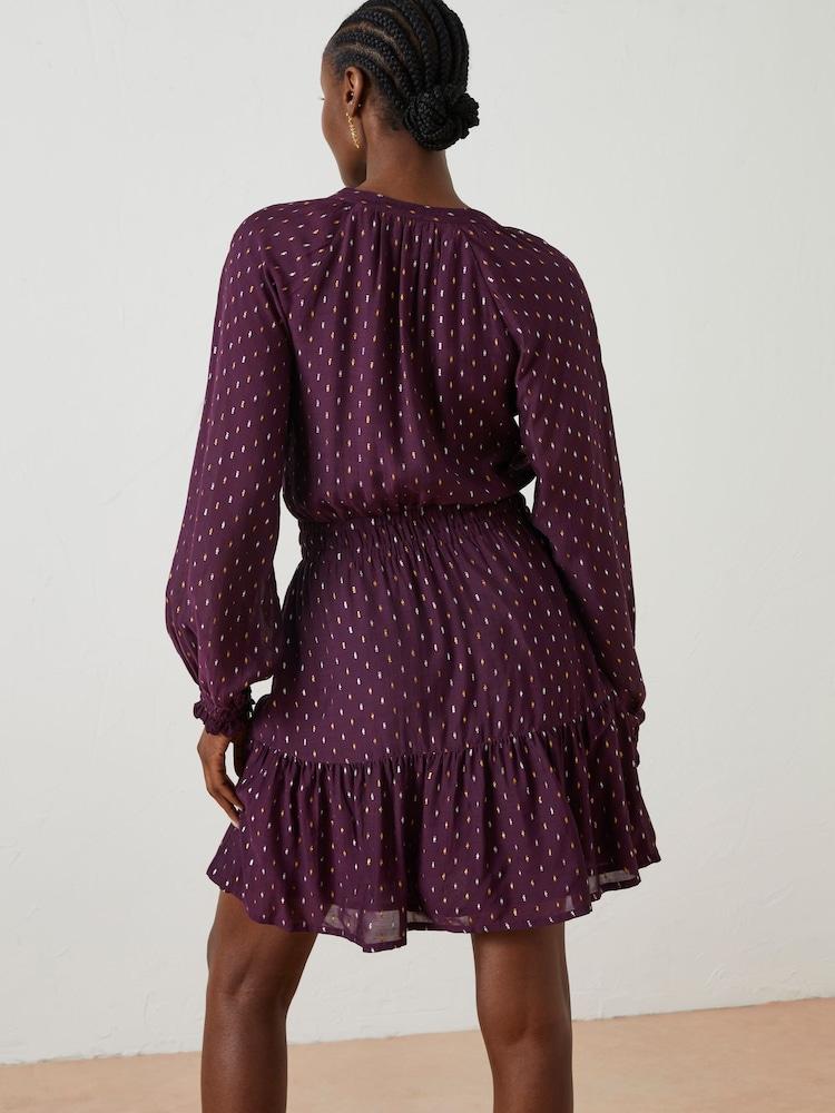 Fat Face Purple Belle Metallic Dress