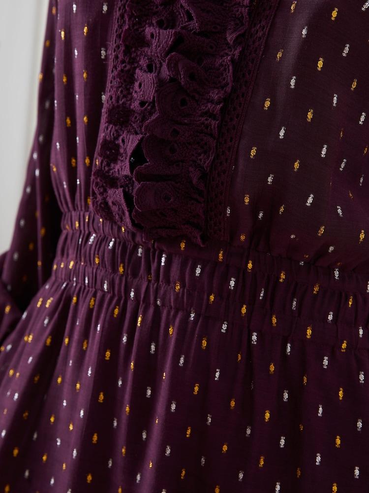 fat face Purple Belle Metallic Dress