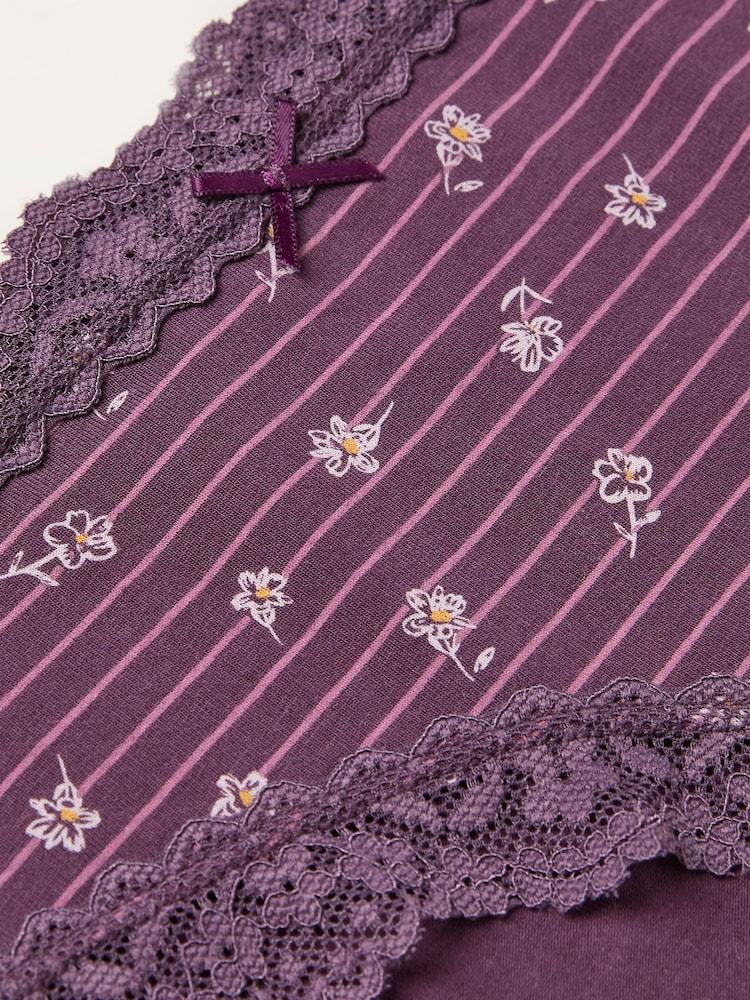 fat face Purple Floral Stripe Classic Knickers