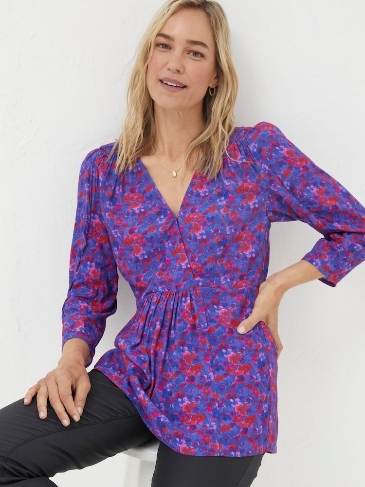 Fat Face Purple Frankie Painterly Blouse