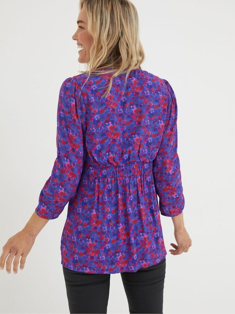 Fat Face Purple Frankie Painterly Blouse