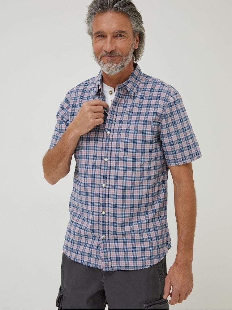Fat Face Purple Galston Check Shirt