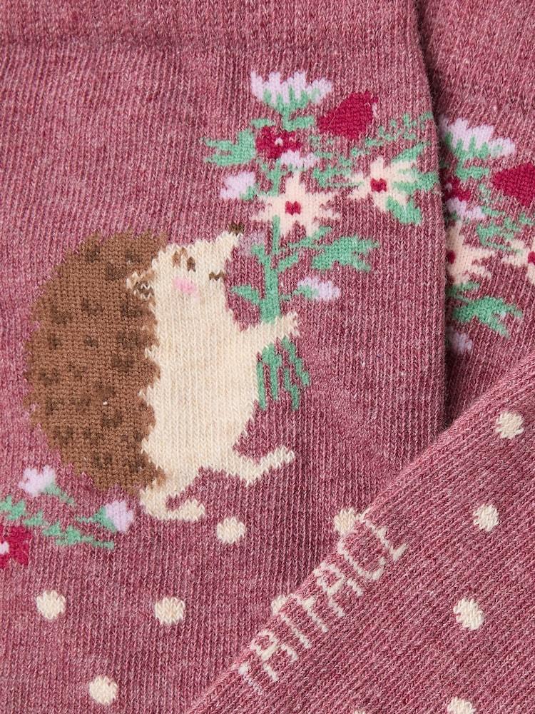 fat face Purple Hedgehog Socks