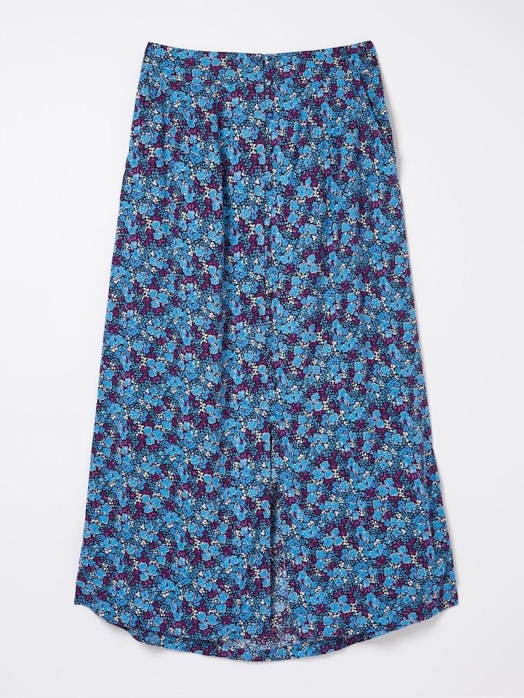 fat face Purple Ink Floral Midi Skirt