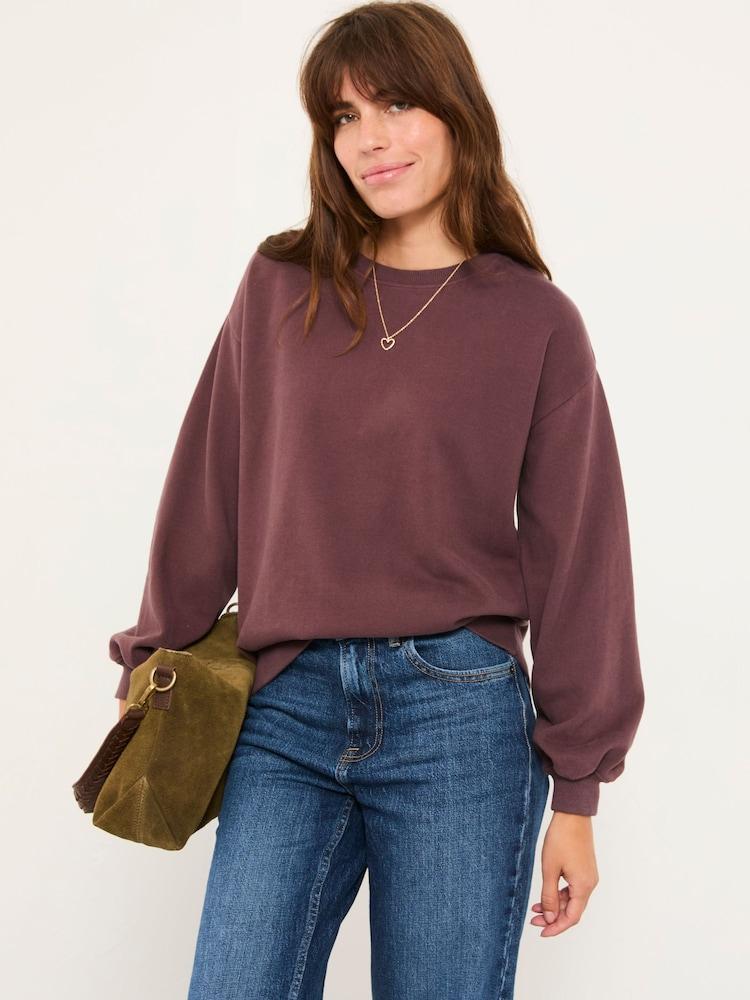 Fat Face Purple Into The Wild Graphic Crew Sweat