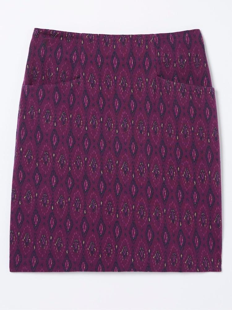 Fat Face Purple Jennie Ikat Geo Jersey Skirt