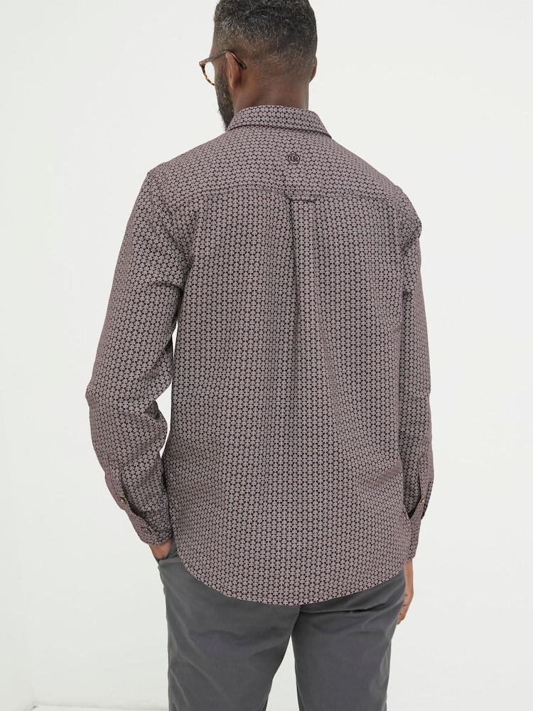 Fat Face Purple Leaf Print Shirt