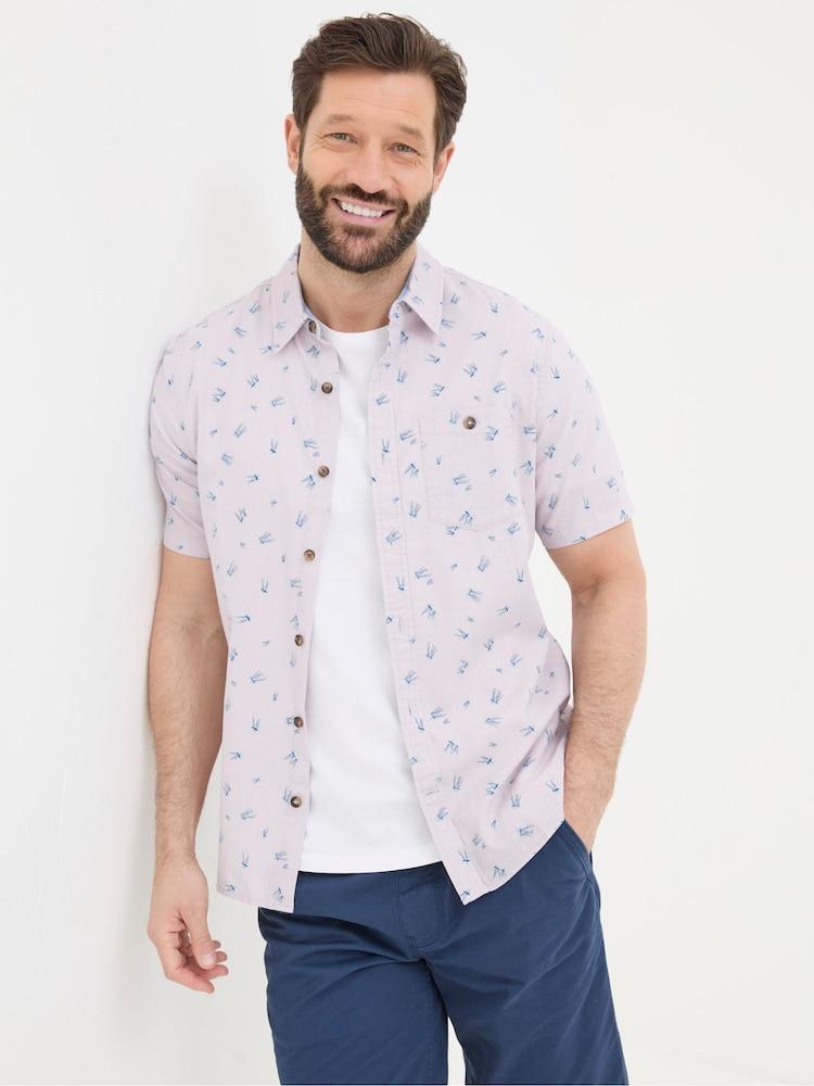 Fat Face Purple Short Sleeve Jellyfish Print Shirt