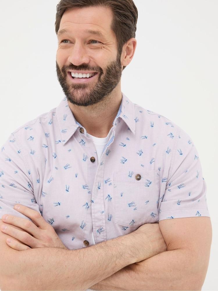 Fat Face Purple Short Sleeve Jellyfish Print Shirt