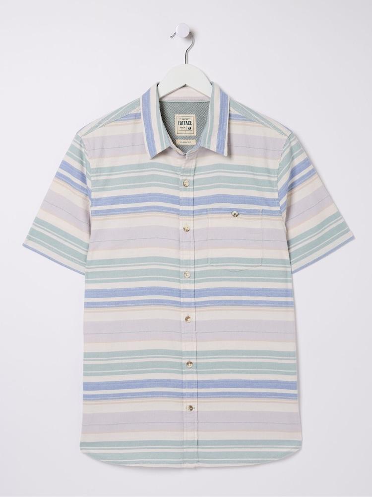 fat face Purple Short Sleeve Trescott Stripe Shirt