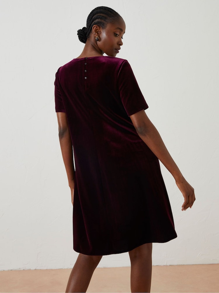 Fat Face Purple Simone Velvet Dress