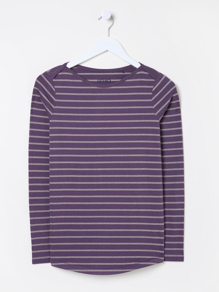 fat face Purple Sparkle Breton T-Shirt