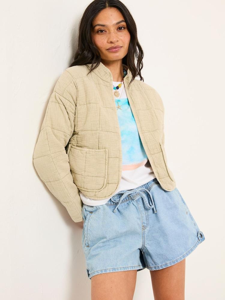 Fat Face Quinn Ivory Quilted 100% Cotton Jacket