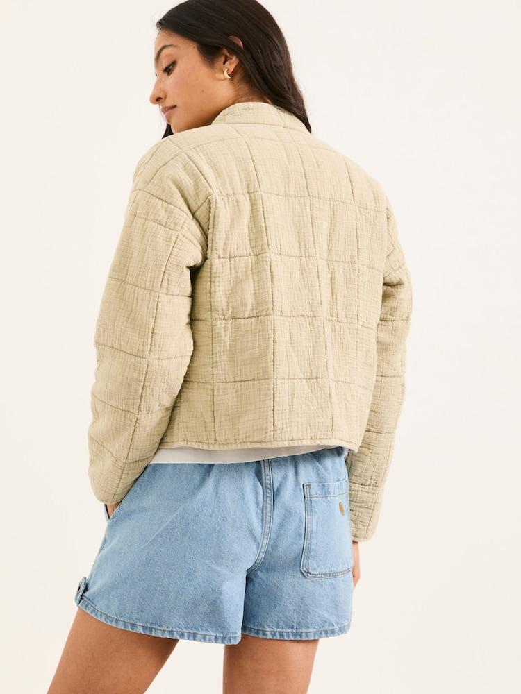 Fat Face Quinn Ivory Quilted 100% Cotton Jacket