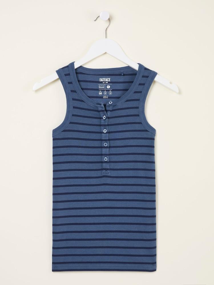 fat face Rachel Indigo Blue Stripe Rib Vest