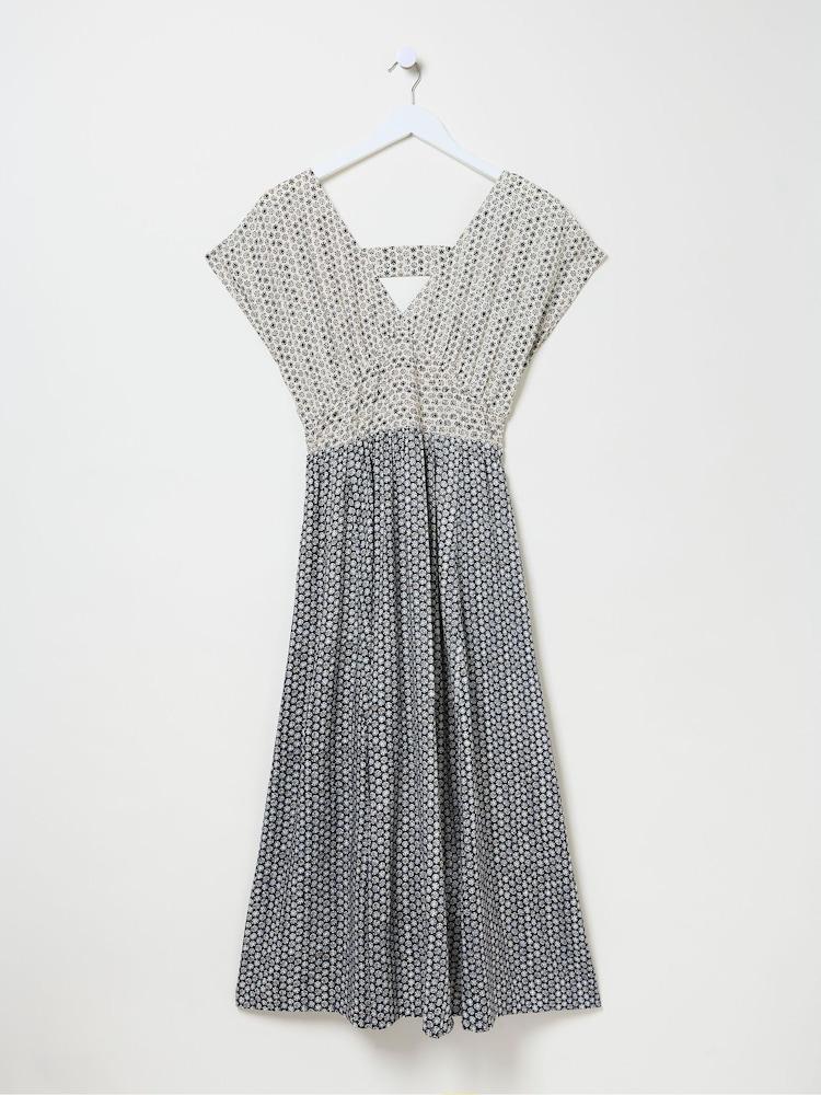 fat face Rae Black Star Geo Midi Dress