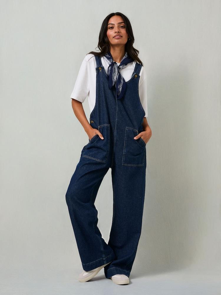 Fat Face Raffles Blue Denim Dungaree