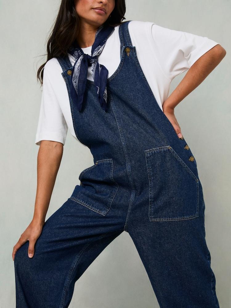 Fat Face Raffles Blue Denim Dungaree