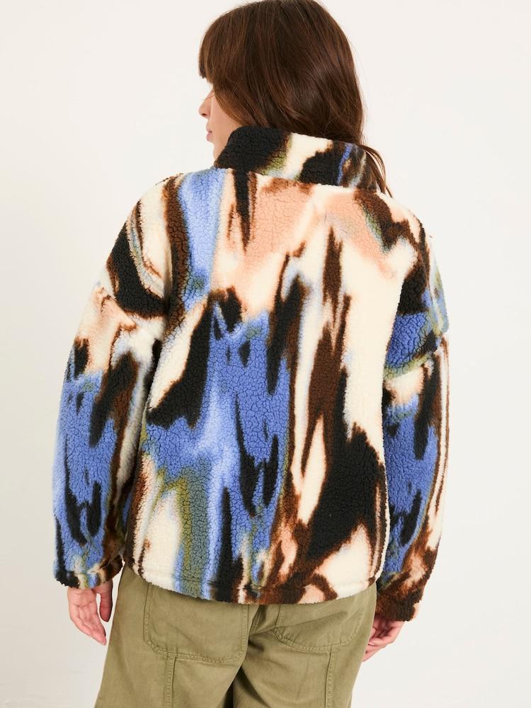 Fat Face Raya Natural Printed Half Neck Fleece
