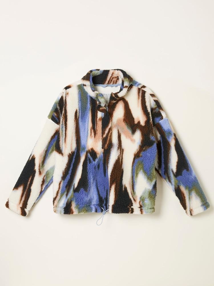 fat face Raya Natural Printed Half Neck Fleece