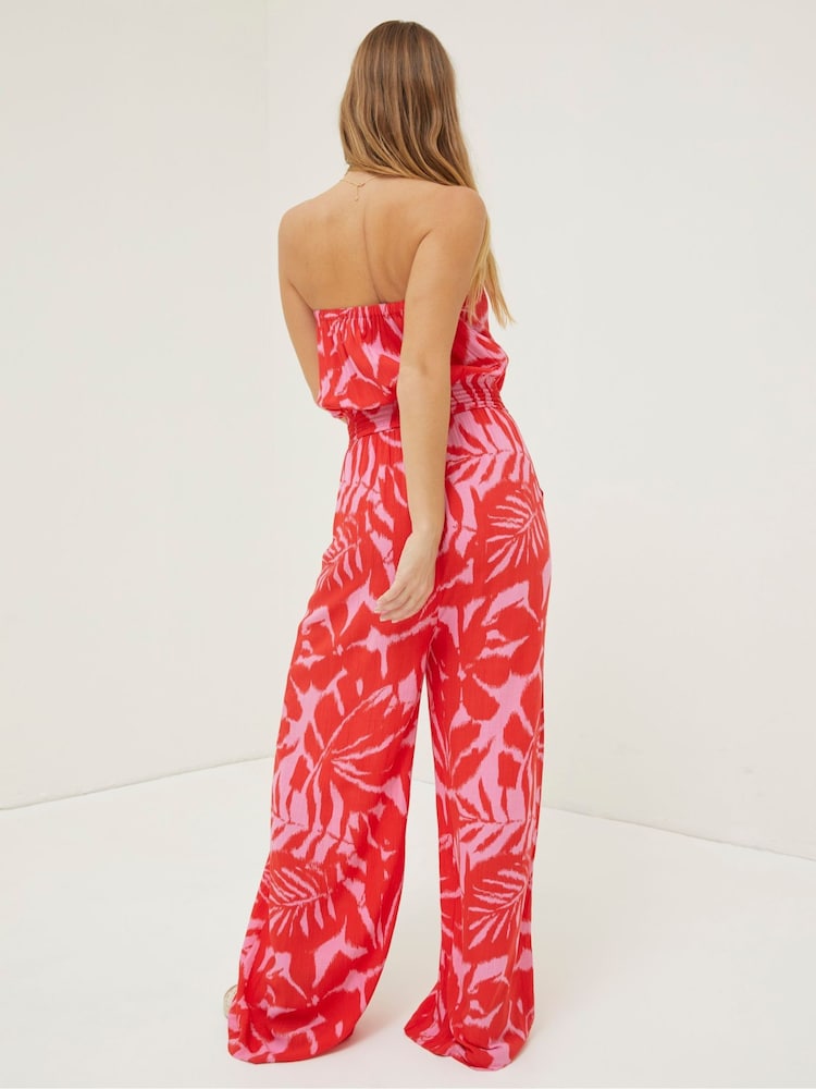 Fat Face Red Bennie Ikat Jumpsuit