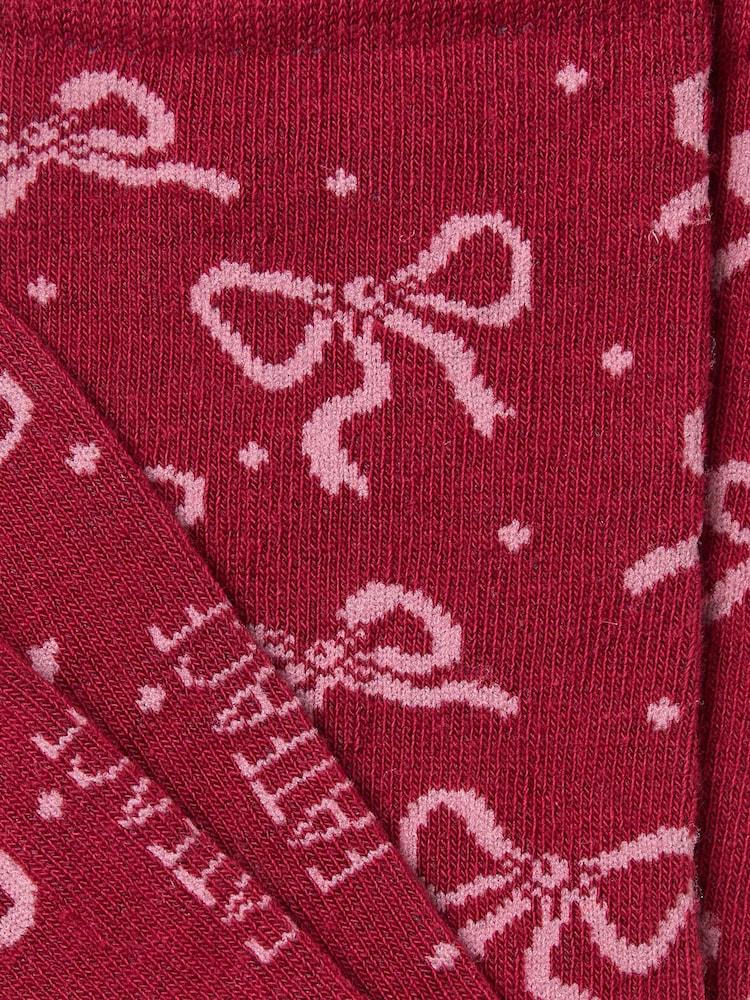 Fat Face Red Bow Socks