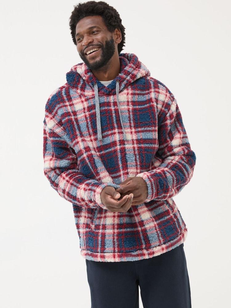 Fat Face Red Check Sofa Hoodie