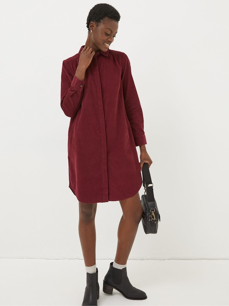 Fat Face Red Chester Cord Dress