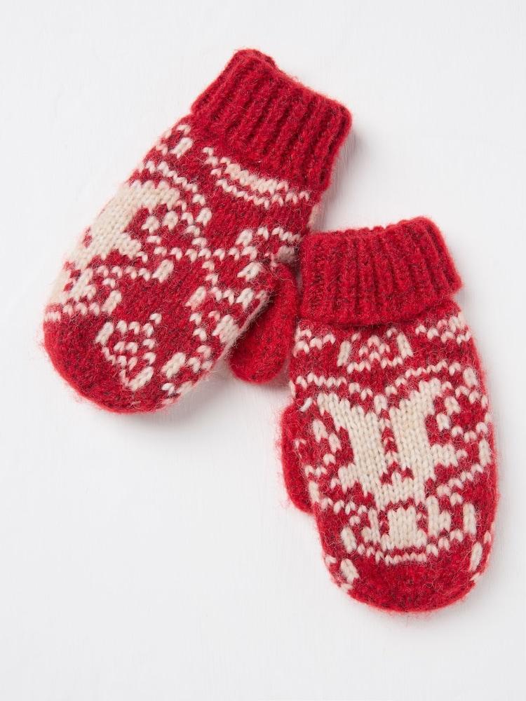 Fat Face Red Gingerbread Mittens