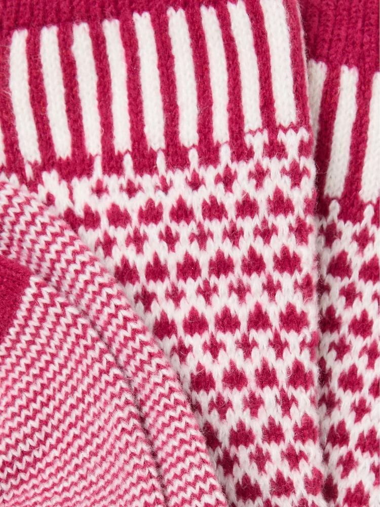 fat face Red Heart Fairisle Cosy Socks