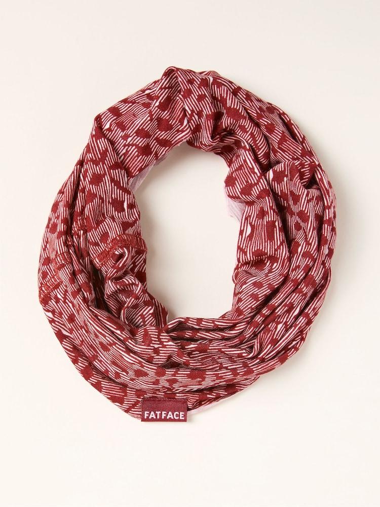 Fat Face Red Ikat Print Multi Snood