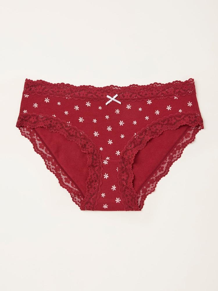 Fat Face Red Snowflake Classic Knickers