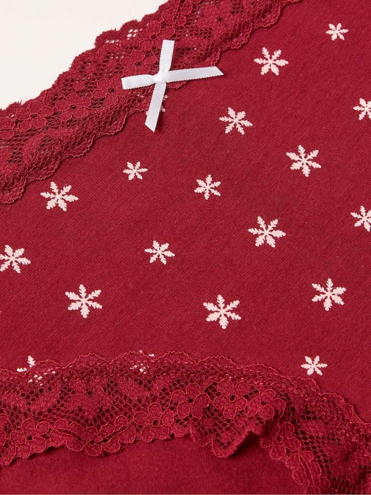 fat face Red Snowflake Classic Knickers