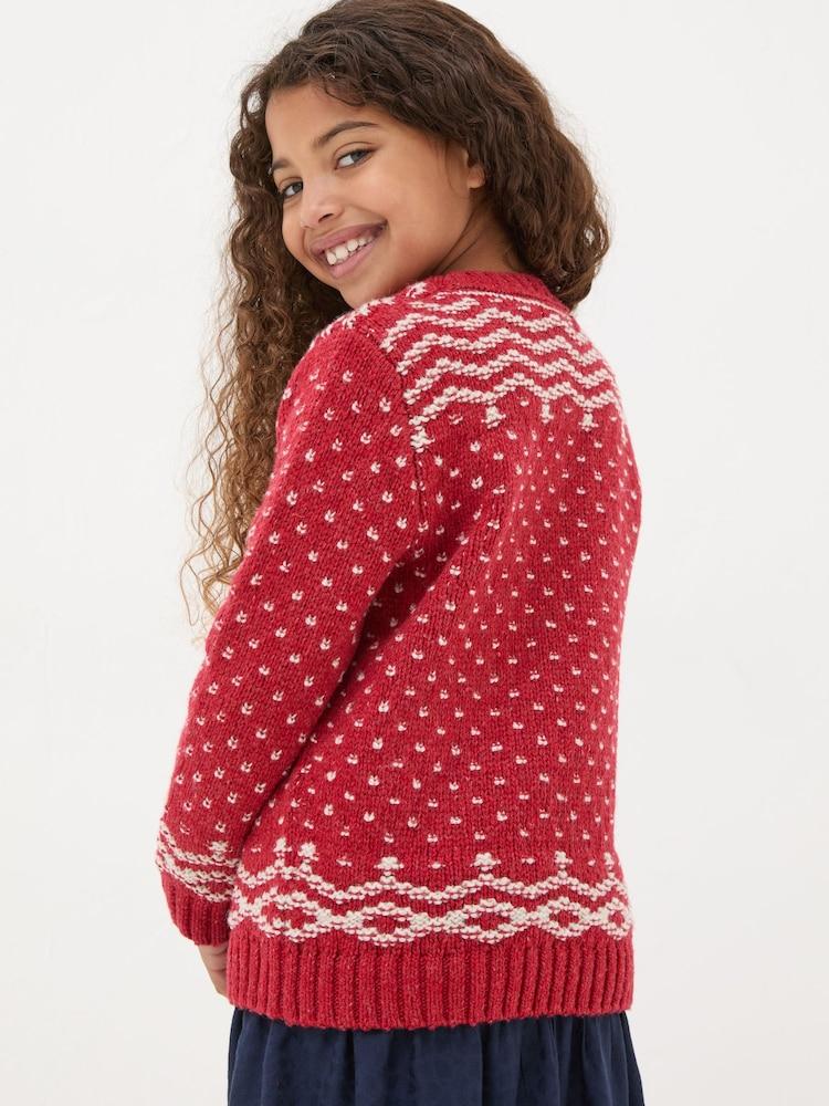 Fat Face Red Snowflake Jumper