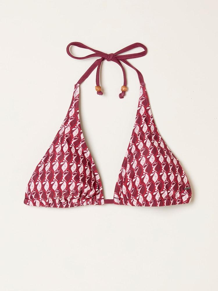 fat face Red Triangle Maci Retro Shell Bikini Top