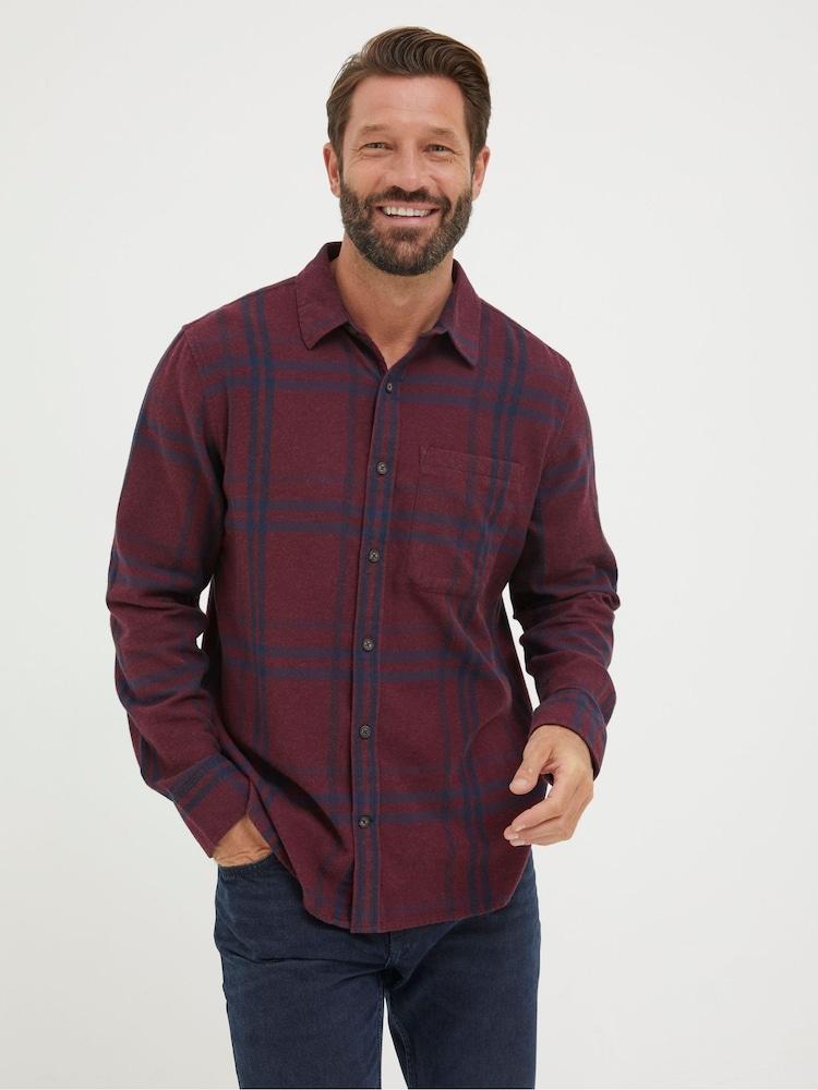 Fat Face Red Windowpane Check Shirt