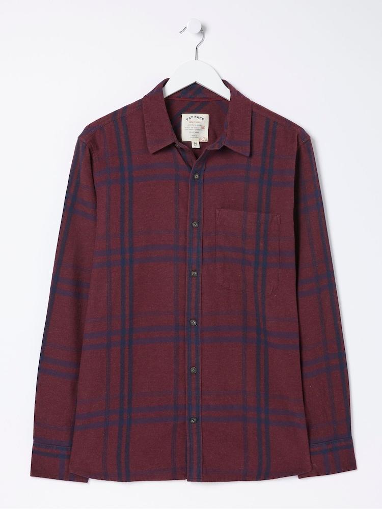 fat face Red Windowpane Check Shirt