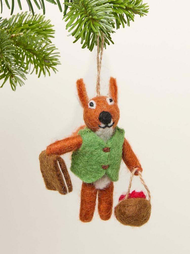 Fat Face Red Woodland Squirrel Felt Decoration