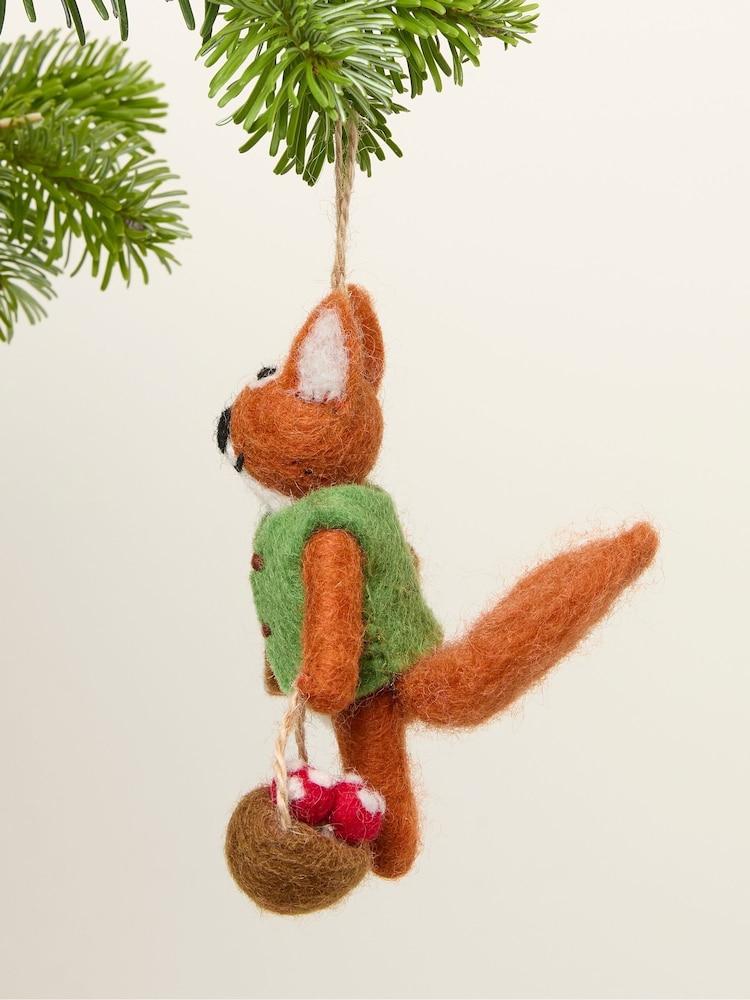 Fat Face Red Woodland Squirrel Felt Decoration