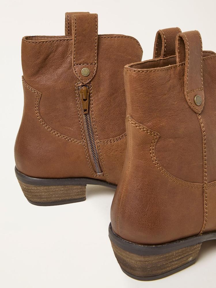 Fat Face Remi Tan Brown Ankle Boot