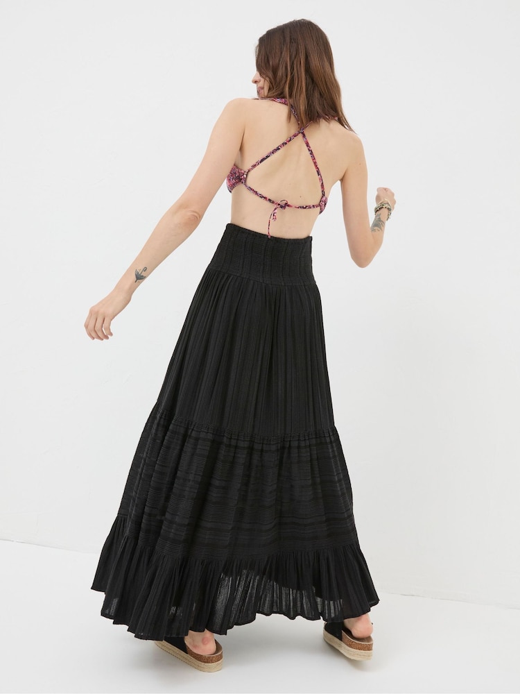 Fat Face Rhea Black Beach Maxi Skirt