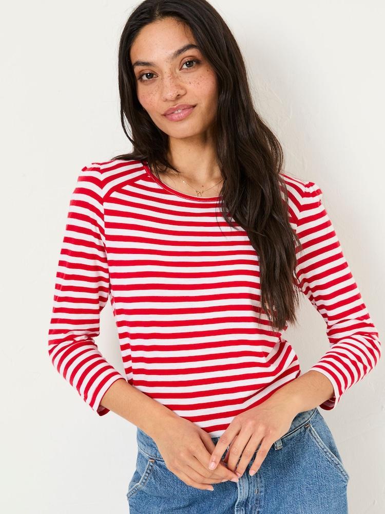 Fat Face Ria Red Stripe 100% Cotton Top