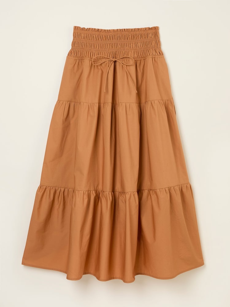 fat face Ricky Golden Tan Midi Skirt