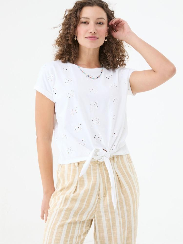 Fat Face Roisin Natural Tie Front Top