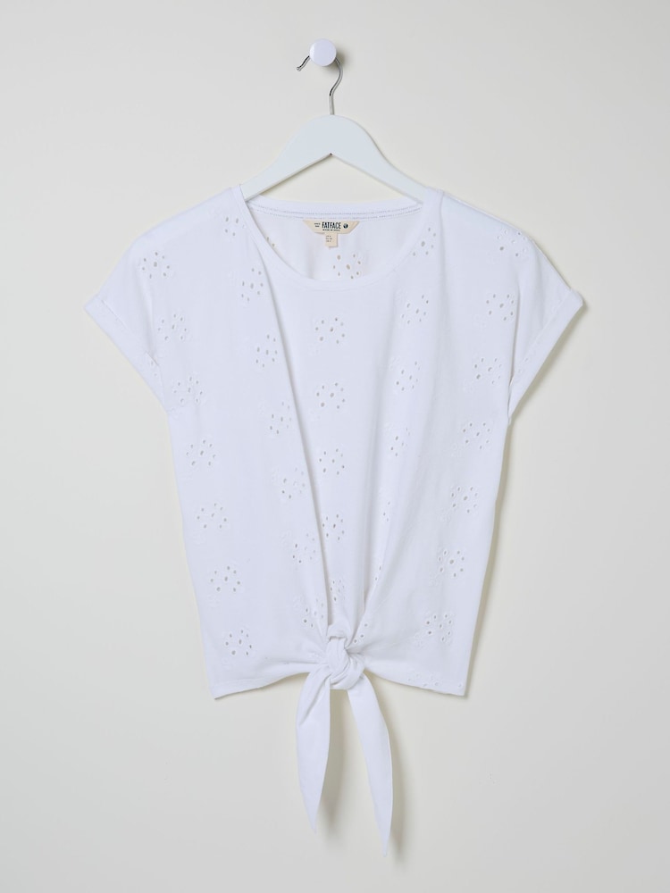 fat face Roisin Natural Tie Front Top