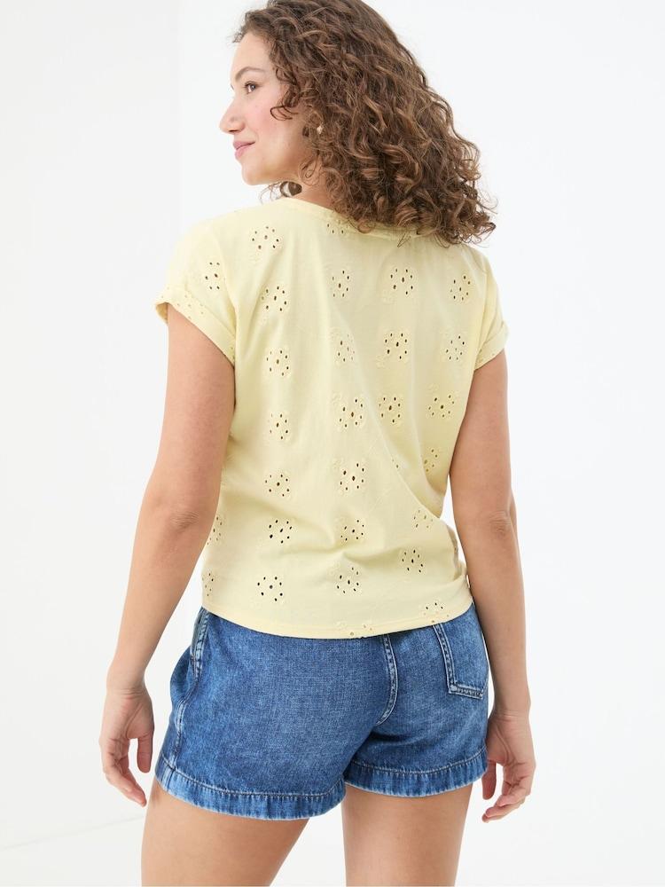 Fat Face Roisin Yellow Tie Front Top