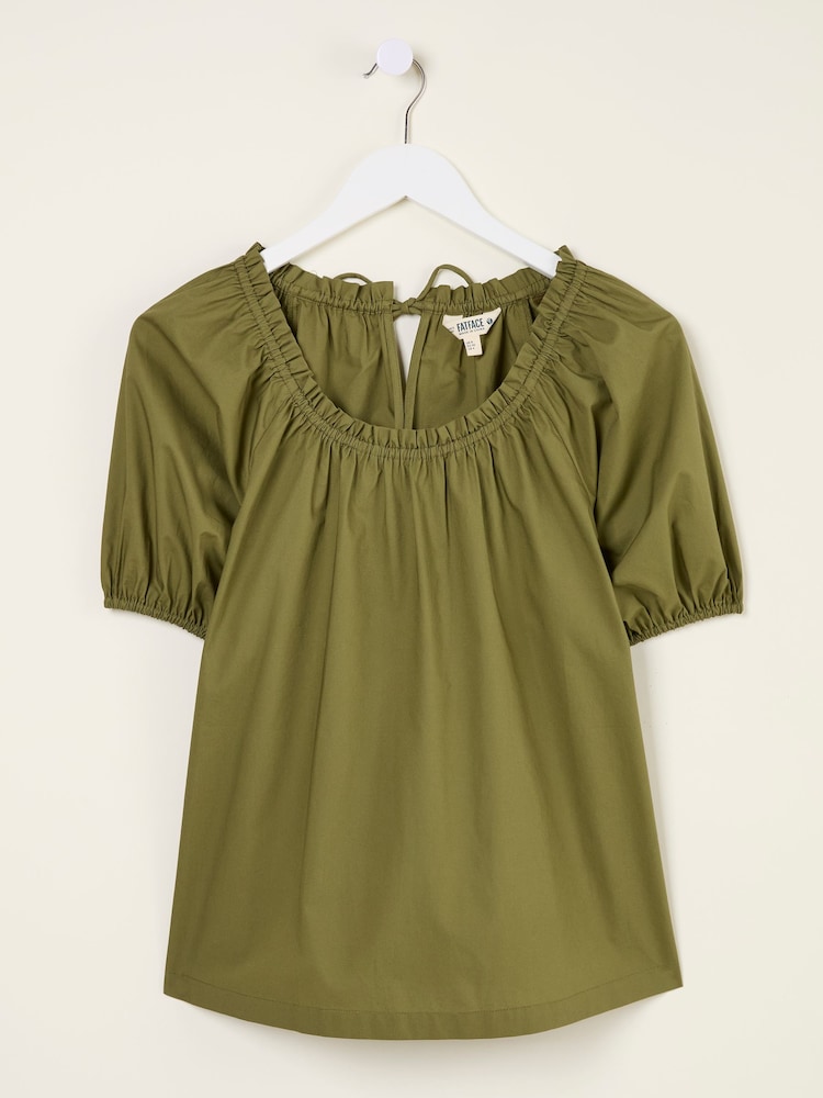 fat face Ronnie Khaki Green Blouse