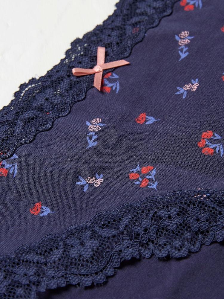 fat face Rose Blue Floral Stripe Short Knickers