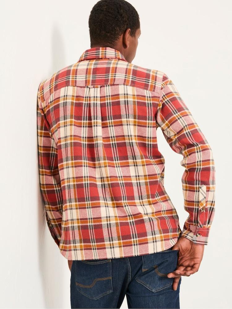 Fat Face Routh Berry Red Long Sleeve Check Shirt